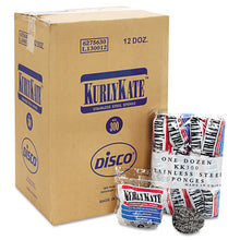 Load image into Gallery viewer, Kurly Kate® wholesale. Stainless Steel Scrubbers, Medium, Steel Gray, 12-carton. HSD Wholesale: Janitorial Supplies, Breakroom Supplies, Office Supplies.