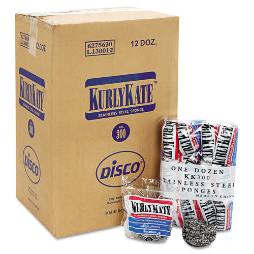 Kurly Kate® wholesale. Stainless Steel Scrubbers, Medium, Steel Gray, 12-carton. HSD Wholesale: Janitorial Supplies, Breakroom Supplies, Office Supplies.