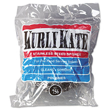 Load image into Gallery viewer, Kurly Kate® wholesale. Stainless Steel Scrubbers, Large, Steel Gray, 12 Scrubbers-bag, 6 Bags-carton. HSD Wholesale: Janitorial Supplies, Breakroom Supplies, Office Supplies.