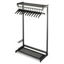 Quartet® wholesale. Single-sided Rack W-two Shelves, 12 Hangers, Steel, 48w X 18.5d X 61.5h, Black. HSD Wholesale: Janitorial Supplies, Breakroom Supplies, Office Supplies.