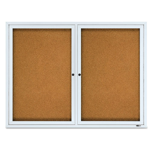Quartet® wholesale. Enclosed Cork Bulletin Board, Cork-fiberboard, 48" X 36", Silver Aluminum Frame. HSD Wholesale: Janitorial Supplies, Breakroom Supplies, Office Supplies.