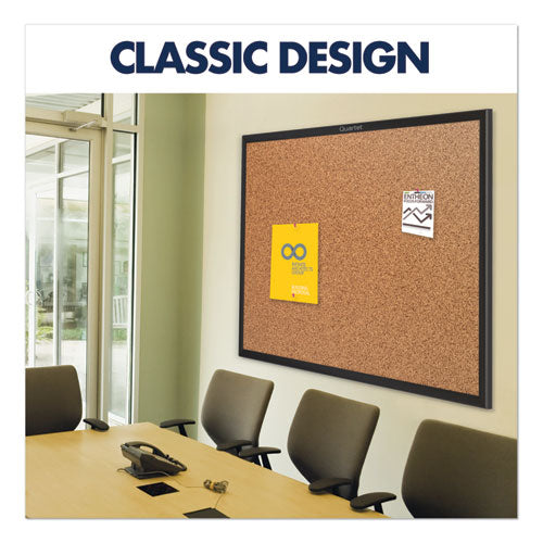 Quartet® wholesale. Classic Series Cork Bulletin Board, 36x24, Black Aluminum Frame. HSD Wholesale: Janitorial Supplies, Breakroom Supplies, Office Supplies.