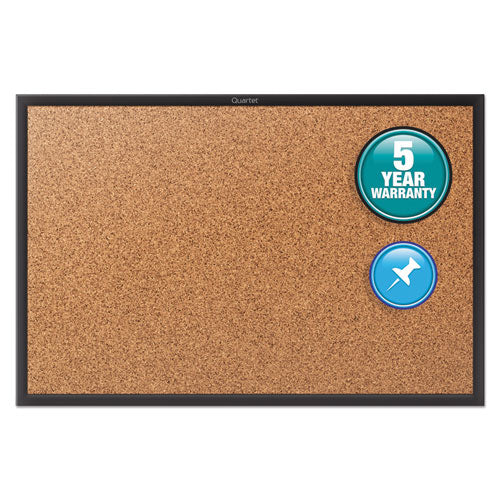 Quartet® wholesale. Classic Series Cork Bulletin Board, 36x24, Black Aluminum Frame. HSD Wholesale: Janitorial Supplies, Breakroom Supplies, Office Supplies.