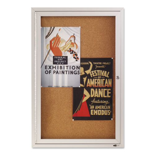 Quartet® wholesale. Enclosed Bulletin Board, Natural Cork-fiberboard, 24 X 36, Silver Aluminum Frame. HSD Wholesale: Janitorial Supplies, Breakroom Supplies, Office Supplies.