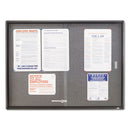 Quartet® wholesale. Enclosed Bulletin Board, Fabric-cork-glass, 48 X 36, Gray, Aluminum Frame. HSD Wholesale: Janitorial Supplies, Breakroom Supplies, Office Supplies.