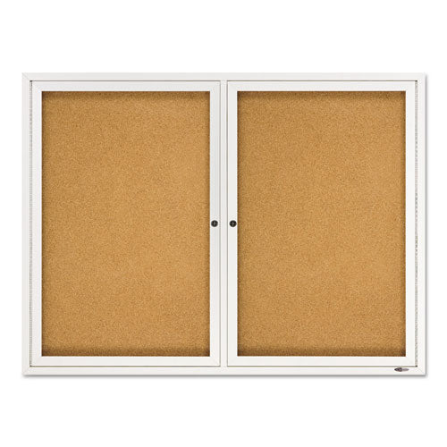 Quartet® wholesale. Enclosed Bulletin Board, Natural Cork-fiberboard, 48 X 36, Silver Aluminum Frame. HSD Wholesale: Janitorial Supplies, Breakroom Supplies, Office Supplies.