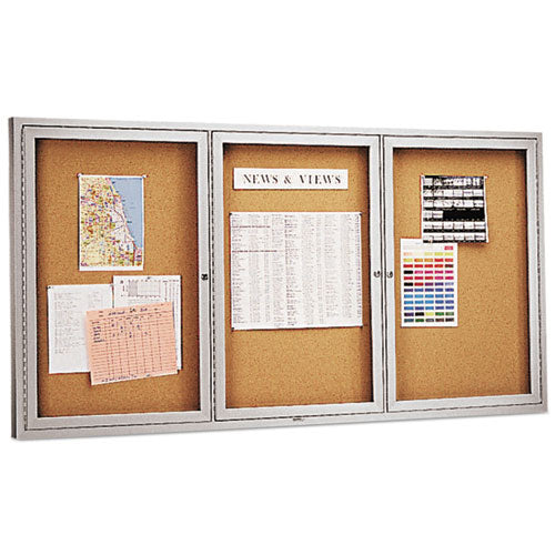 Quartet® wholesale. Enclosed Bulletin Board, Natural Cork-fiberboard, 72 X 36, Silver Aluminum Frame. HSD Wholesale: Janitorial Supplies, Breakroom Supplies, Office Supplies.