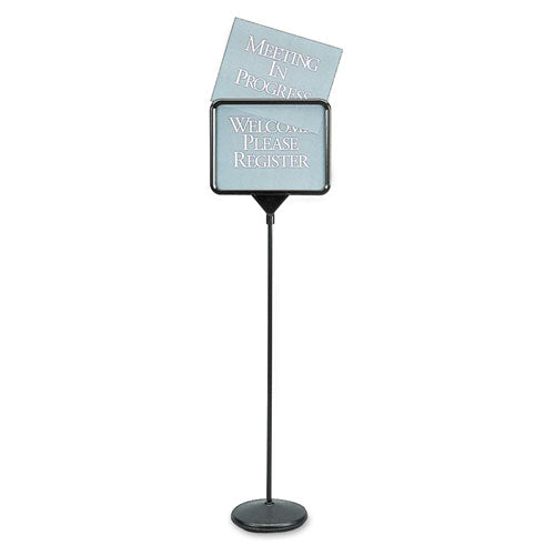 Quartet® wholesale. Sign(ware) Pedestal Sign, 14 X 11, Assorted Signage, Black Frame. HSD Wholesale: Janitorial Supplies, Breakroom Supplies, Office Supplies.