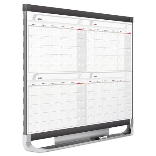 Quartet® wholesale. Prestige 2 Magnetic Total Erase 4-month Calendar, 36 X 24, Graphite Color Frame. HSD Wholesale: Janitorial Supplies, Breakroom Supplies, Office Supplies.