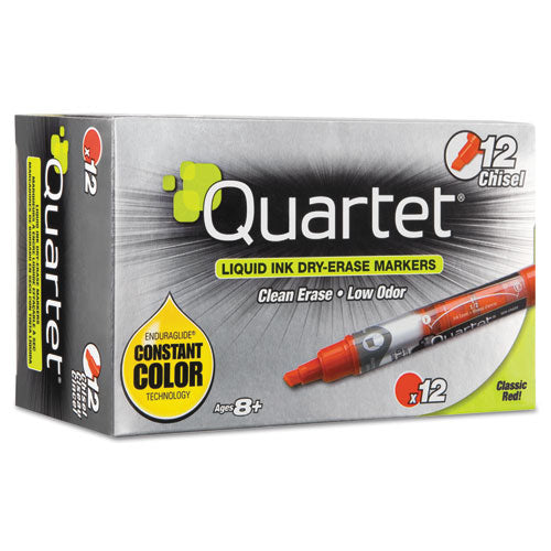 Quartet® wholesale. Enduraglide Dry Erase Marker, Broad Chisel Tip, Red, Dozen. HSD Wholesale: Janitorial Supplies, Breakroom Supplies, Office Supplies.