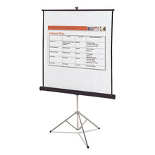 Load image into Gallery viewer, Quartet® wholesale. Portable Tripod Projection Screen, 60 X 60, White Matte, Black Steel Case. HSD Wholesale: Janitorial Supplies, Breakroom Supplies, Office Supplies.