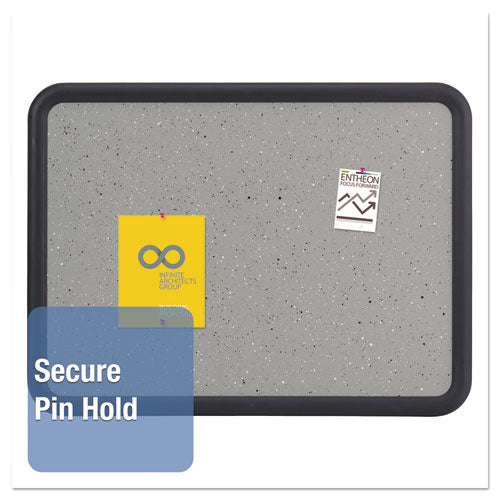 Quartet® wholesale. Contour Granite Gray Tack Board, 36 X 24, Black Frame. HSD Wholesale: Janitorial Supplies, Breakroom Supplies, Office Supplies.