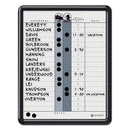 Quartet® wholesale. Employee In-out Board, Porcelain, 11 X 14, Gray, Black Plastic Frame. HSD Wholesale: Janitorial Supplies, Breakroom Supplies, Office Supplies.