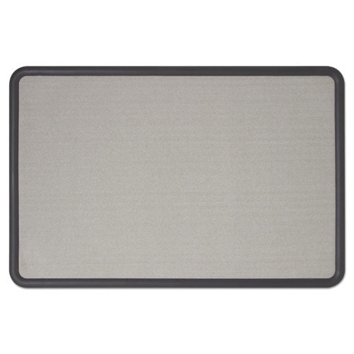 Quartet® wholesale. Contour Fabric Bulletin Board, 36 X 24, Gray Surface, Black Plastic Frame. HSD Wholesale: Janitorial Supplies, Breakroom Supplies, Office Supplies.