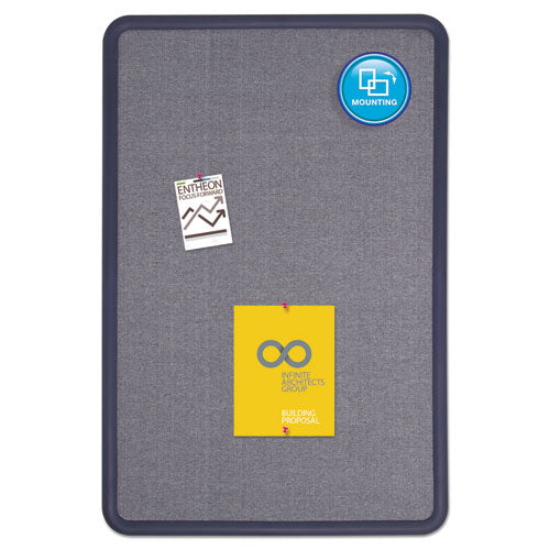 Quartet® wholesale. Contour Fabric Bulletin Board, 48 X 36, Light Blue, Plastic Navy Blue Frame. HSD Wholesale: Janitorial Supplies, Breakroom Supplies, Office Supplies.