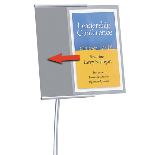 Quartet® wholesale. Designer Sign Stand, Silver Aluminum Frame, 11 X 17. HSD Wholesale: Janitorial Supplies, Breakroom Supplies, Office Supplies.