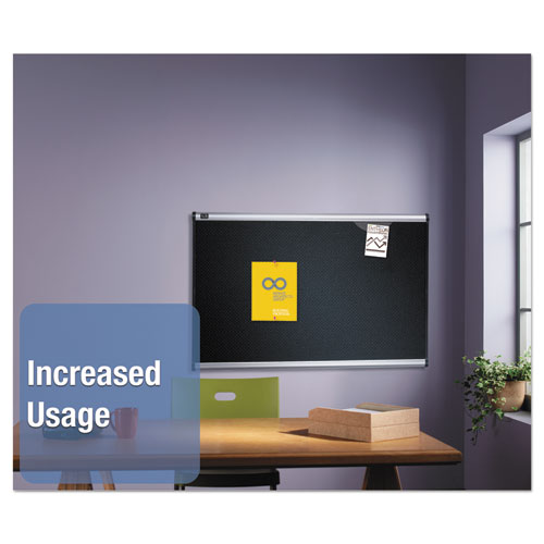 Quartet® wholesale. Prestige Embossed Foam Bulletin Board, 48 X 36, Black, Aluminum Frame. HSD Wholesale: Janitorial Supplies, Breakroom Supplies, Office Supplies.