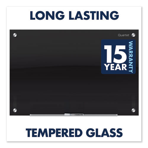 Quartet® wholesale. Infinity Black Glass Magnetic Marker Board, 48 X 36. HSD Wholesale: Janitorial Supplies, Breakroom Supplies, Office Supplies.