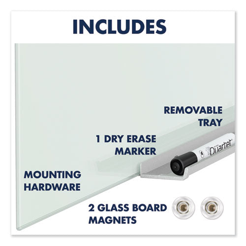 Quartet® wholesale. Invisamount Magnetic Glass Marker Board, Frameless, 50" X 28", White Surface. HSD Wholesale: Janitorial Supplies, Breakroom Supplies, Office Supplies.