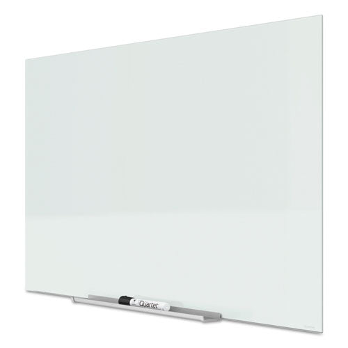 Quartet® wholesale. Invisamount Magnetic Glass Marker Board, Frameless, 74" X 42", White Surface. HSD Wholesale: Janitorial Supplies, Breakroom Supplies, Office Supplies.