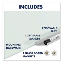 Load image into Gallery viewer, Quartet® wholesale. Invisamount Magnetic Glass Marker Board, Frameless, 74&quot; X 42&quot;, White Surface. HSD Wholesale: Janitorial Supplies, Breakroom Supplies, Office Supplies.