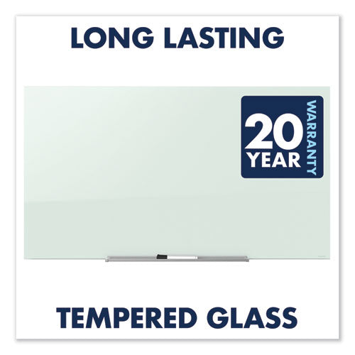 Quartet® wholesale. Invisamount Magnetic Glass Marker Board, Frameless, 85" X 48", White Surface. HSD Wholesale: Janitorial Supplies, Breakroom Supplies, Office Supplies.