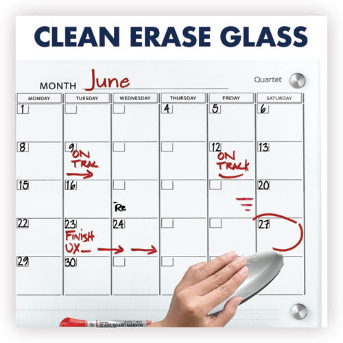 Quartet® wholesale. Infinity Magnetic Glass Calendar Board, 24 X 18. HSD Wholesale: Janitorial Supplies, Breakroom Supplies, Office Supplies.