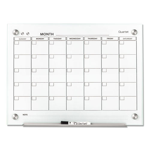 Quartet® wholesale. Infinity Magnetic Glass Calendar Board, 24 X 18. HSD Wholesale: Janitorial Supplies, Breakroom Supplies, Office Supplies.