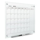 Quartet® wholesale. Infinity Magnetic Glass Calendar Board, 36 X 24. HSD Wholesale: Janitorial Supplies, Breakroom Supplies, Office Supplies.