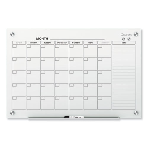 Quartet® wholesale. Infinity Magnetic Glass Calendar Board, 36 X 24. HSD Wholesale: Janitorial Supplies, Breakroom Supplies, Office Supplies.