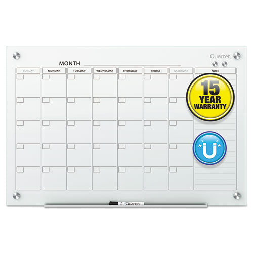 Quartet® wholesale. Infinity Magnetic Glass Calendar Board, 48 X 36. HSD Wholesale: Janitorial Supplies, Breakroom Supplies, Office Supplies.