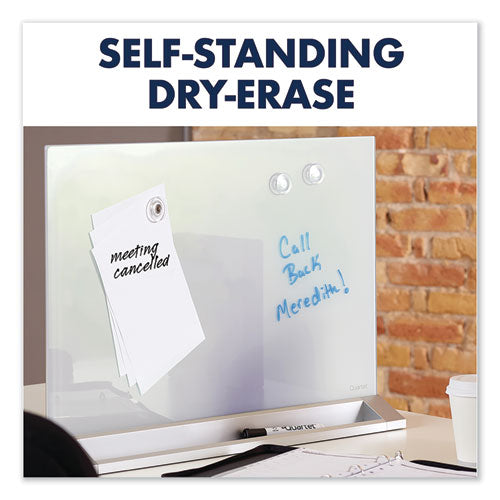 Quartet® wholesale. Desktop Magnetic Glass Dry-erase Panel, 23" X 17", White. HSD Wholesale: Janitorial Supplies, Breakroom Supplies, Office Supplies.