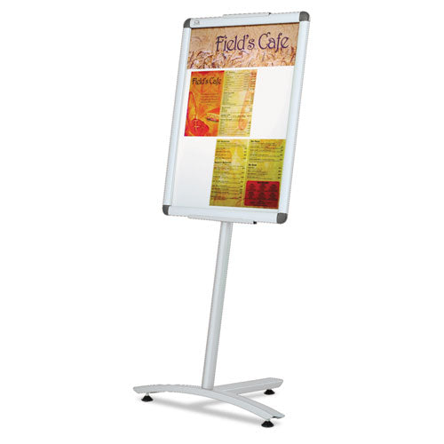 Quartet® wholesale. Improv Lobby Clip-frame Pedestal Sign, 18 X 24 Frame, 54" High, Aluminum. HSD Wholesale: Janitorial Supplies, Breakroom Supplies, Office Supplies.