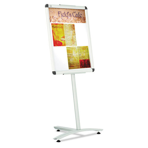 Quartet® wholesale. Improv Lobby Clip-frame Pedestal Sign, 18 X 24 Frame, 54" High, Aluminum. HSD Wholesale: Janitorial Supplies, Breakroom Supplies, Office Supplies.