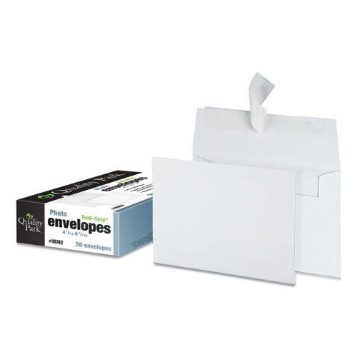 Quality Park™ wholesale. Greeting Card-invitation Envelope, A-4, Square Flap, Redi-strip Closure, 4.5 X 6.25, White, 50-box. HSD Wholesale: Janitorial Supplies, Breakroom Supplies, Office Supplies.