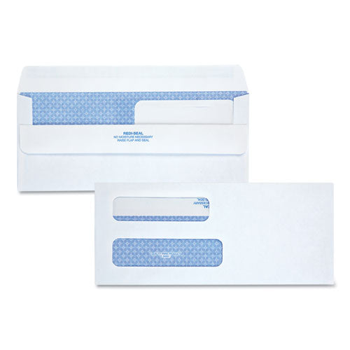 Quality Park™ wholesale. Double Window Redi-seal Security-tinted Envelope,