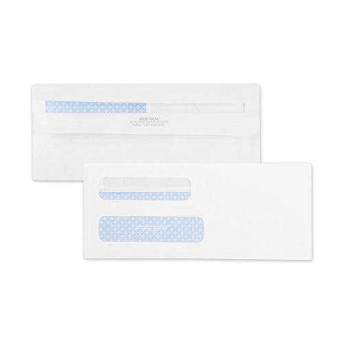 Quality Park™ wholesale. Double Window Redi-seal Security-tinted Envelope,