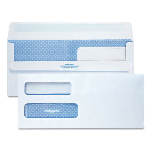 Quality Park™ wholesale. Double Window Redi-seal Security-tinted Envelope,