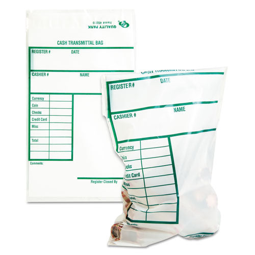 Quality Park™ wholesale. Cash Transmittal Bags W-printed Info Block, 6 X 9, Clear, 100 Bags-pack. HSD Wholesale: Janitorial Supplies, Breakroom Supplies, Office Supplies.