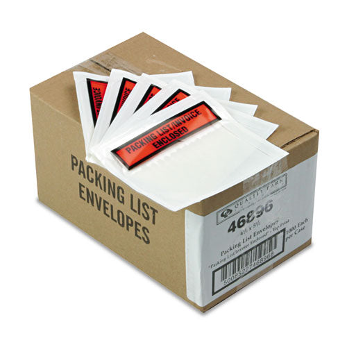 Quality Park™ wholesale. Self-adhesive Packing List Envelope, 4.5 X 5.5, Clear-orange, 1,000-carton. HSD Wholesale: Janitorial Supplies, Breakroom Supplies, Office Supplies.