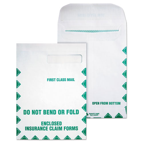 Quality Park™ wholesale. Redi-seal Insurance Claim Form Envelope, Cheese Blade Flap, Redi-seal Closure, 9 X 12.5, White, 100-box. HSD Wholesale: Janitorial Supplies, Breakroom Supplies, Office Supplies.