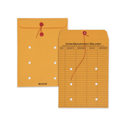 Quality Park™ wholesale. Brown Kraft String And Button Interoffice Envelope,