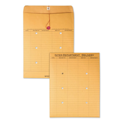 Quality Park™ wholesale. Brown Kraft String And Button Interoffice Envelope,