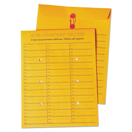 Quality Park™ wholesale. Brown Kraft String-button Box-style Interoffice Envelope,