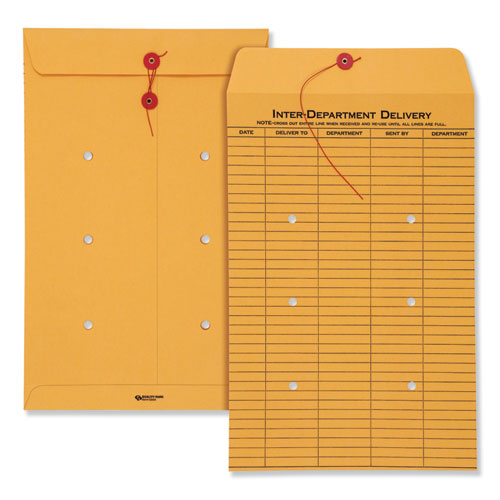 Quality Park™ wholesale. Brown Kraft String And Button Interoffice Envelope,