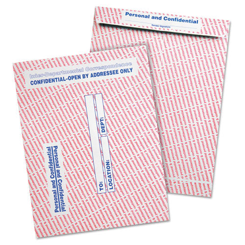 Quality Park™ wholesale. Gray-red Paper Gummed Flap Personal And Confidential Interoffice Envelope,