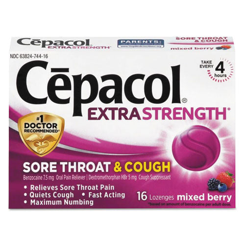 Cepacol® wholesale. Sore Throat And Cough Lozenges, Mixed Berry, 16-pack, 24 Packs-carton. HSD Wholesale: Janitorial Supplies, Breakroom Supplies, Office Supplies.