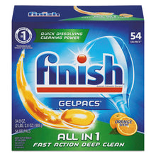 Load image into Gallery viewer, FINISH® wholesale. Dish Detergent Gelpacs, Orange Scent, 54-box, 4 Boxes-carton. HSD Wholesale: Janitorial Supplies, Breakroom Supplies, Office Supplies.