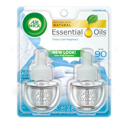 Air Wick® wholesale. Scented Oil Refill, Fresh Linen, 0.67 Oz, 2-pack. HSD Wholesale: Janitorial Supplies, Breakroom Supplies, Office Supplies.