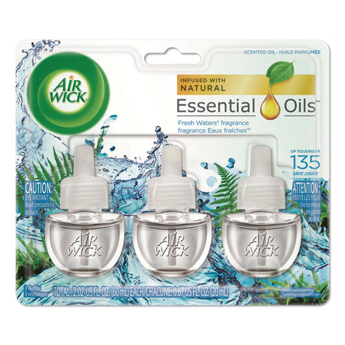 Air Wick® wholesale. Scented Oil Refill, Fresh Waters, 0.67oz, 3-pack, 6 Packs-carton. HSD Wholesale: Janitorial Supplies, Breakroom Supplies, Office Supplies.
